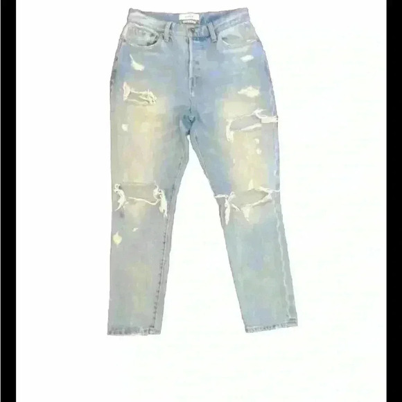 PISTOLA Cassie Super High Rise  Distressed straight jeans  size 28 light wash - Picture 1 of 4